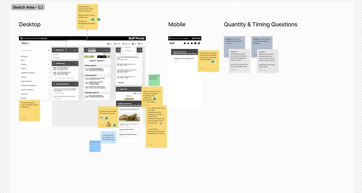 Wireframe for design direction one.