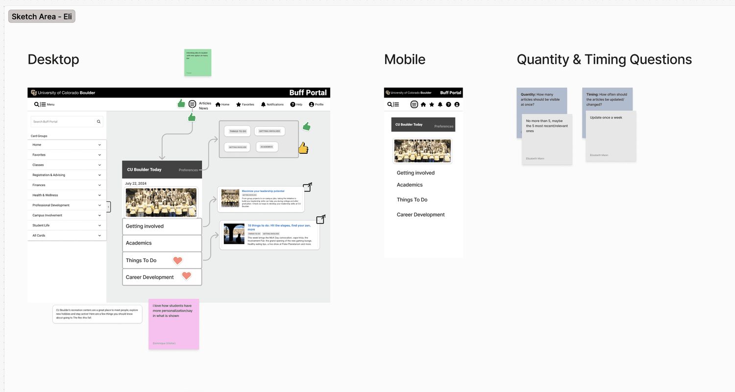 Wireframe for design direction two.