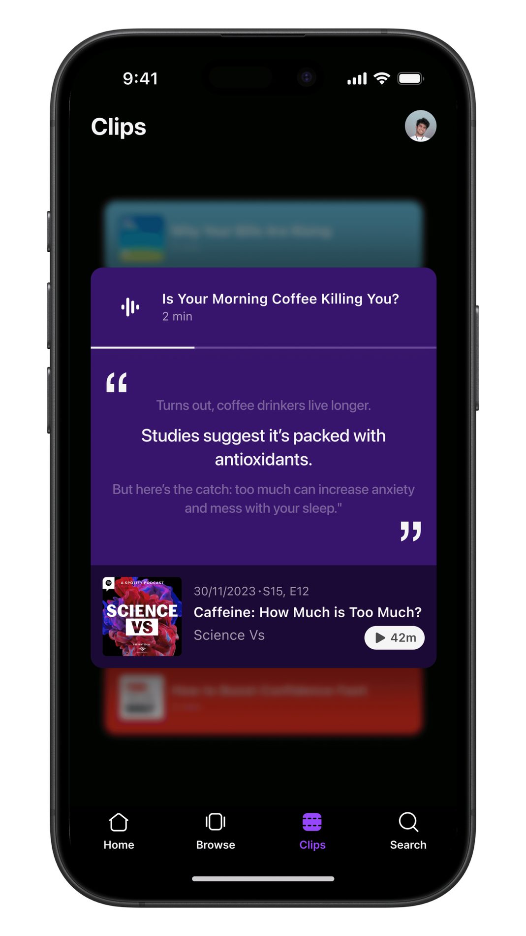 Wireframe of the search view.
